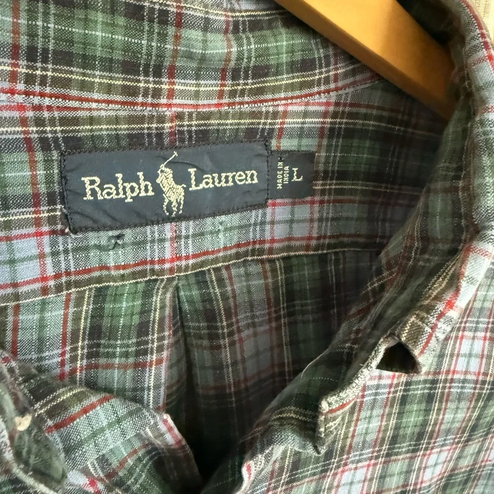 Ralph Lauren Blue and Red Plaid Button Down Shirt